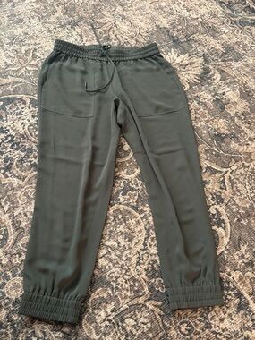 Ann Taylor Olive Green Drawstring Jogger Pants